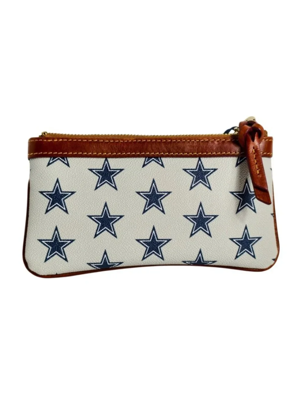 Dooney & Bourke Dallas Cowboys Large Slim Wristlet Leather Star Print New Tags